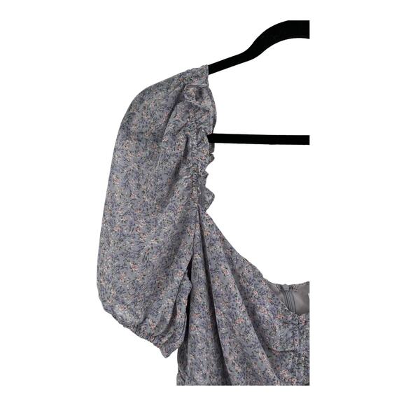 Floret Studio dress print cutout minidress floral lilac X-Large XL - Picture 3 of 5